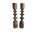 SET PORTAVELAS DE MADERA