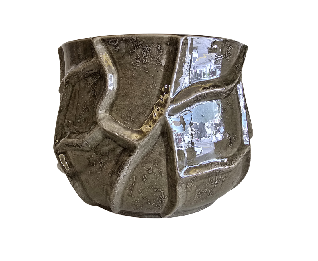JARRON CERAMICA CHICO VERDE OLIVO