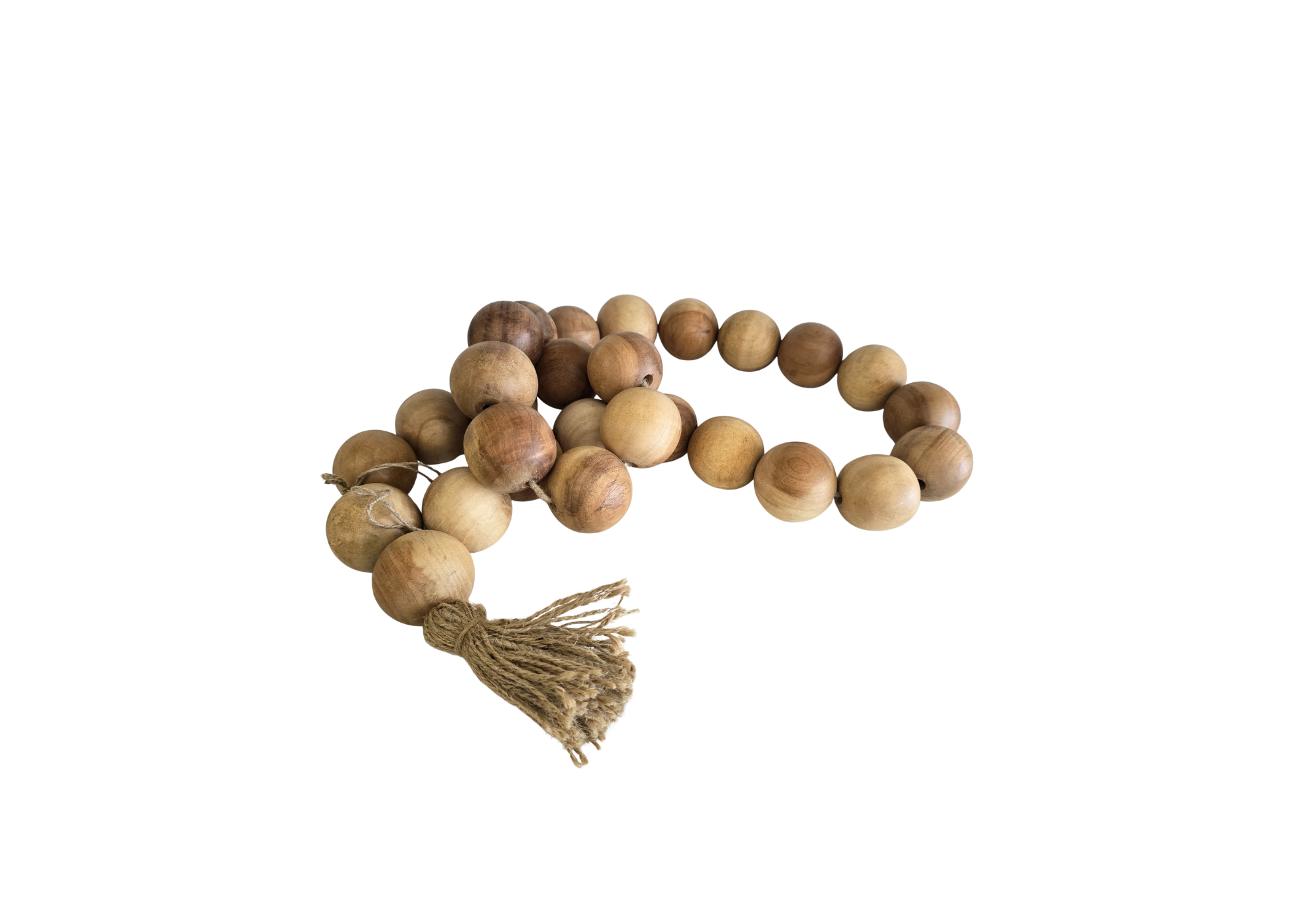 COLLAR GRANDE DE ESFERAS MADERA