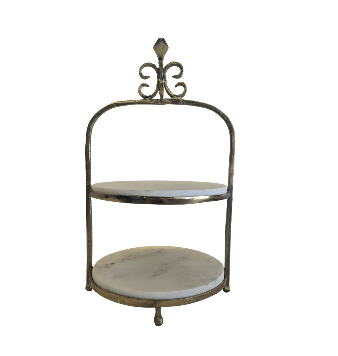 TABLE BASE CIRCULAR DOBLE ALTURA MÁRMOL/METAL