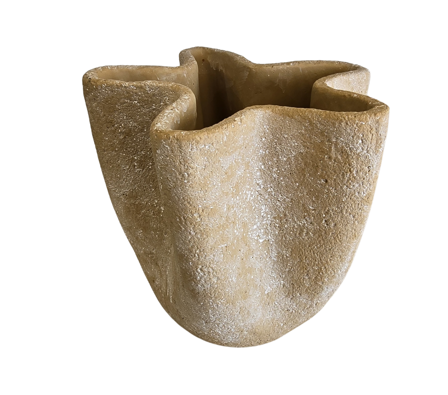 MACETERO MEDIANO CERAMICO ONDAS BEIGE