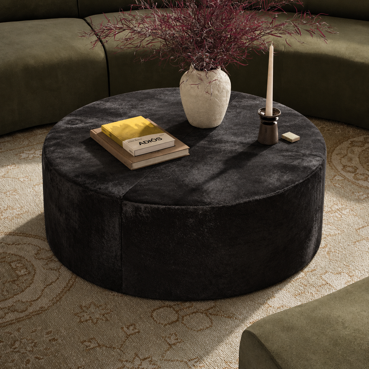St. Francis Large Leather Ottoman